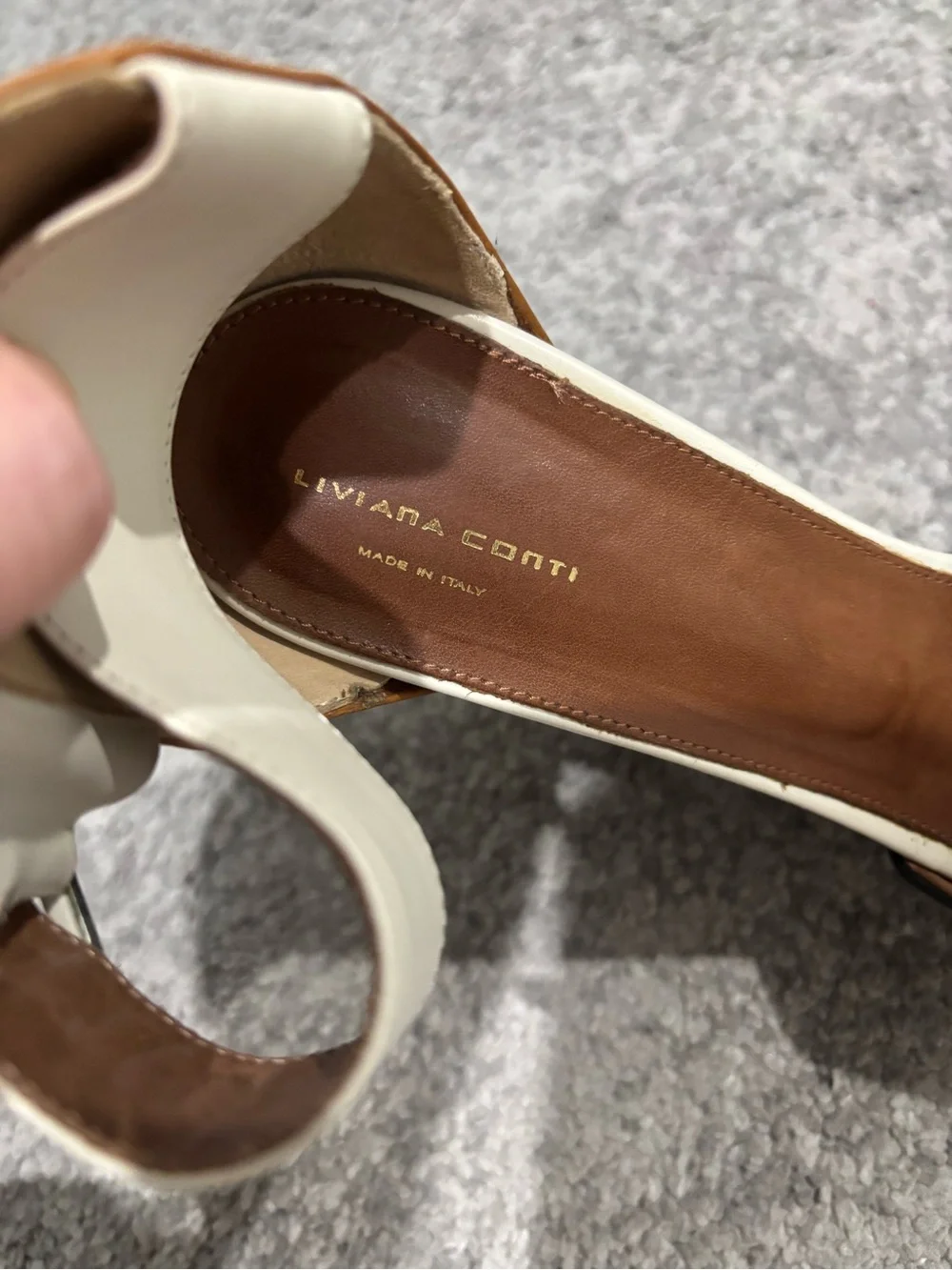 NIB Liviana Conti Italian Leather Wedge Sandals - Size 41